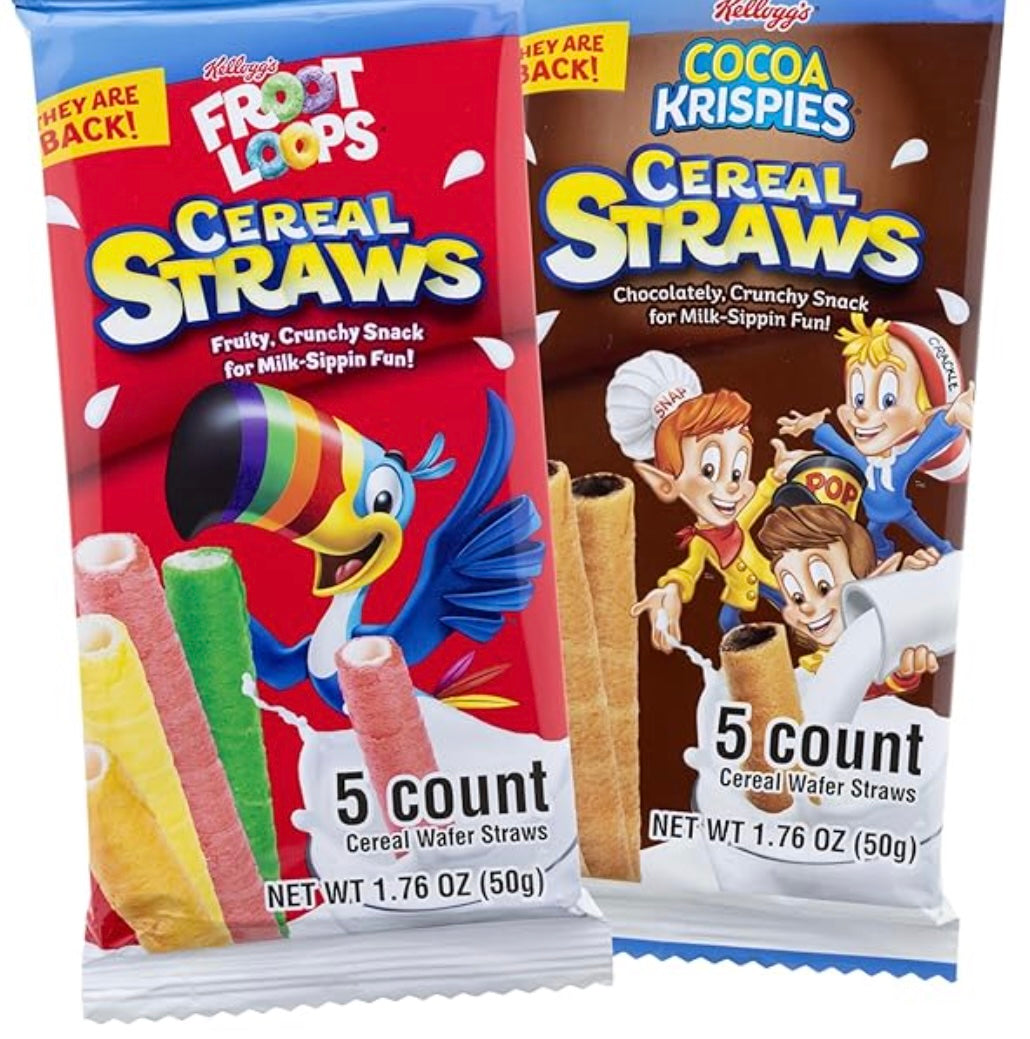 Cereal Straws. Cocoa Krispies and Froot Loops
