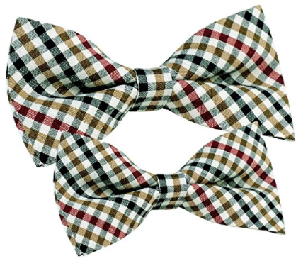 ST34 Multi-color Cotton Plaid New Adjustable Fashion Bow tie for men and for boys Dad Son SET - Socksn'Ties