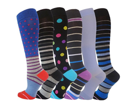 Ladies 6 Pair Pack Compression Socks - Socksn'Ties