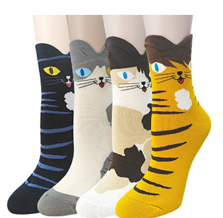 Pack of 4 Womens Cute Famous Painting Art Crew Socks, Funny and Cool 100% Cotton Socks for Women - Socksn'Ties