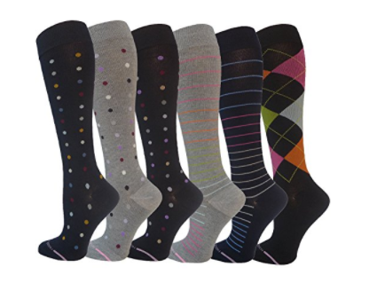 Ladies 6 Pair Pack Compression Socks - Socksn'Ties