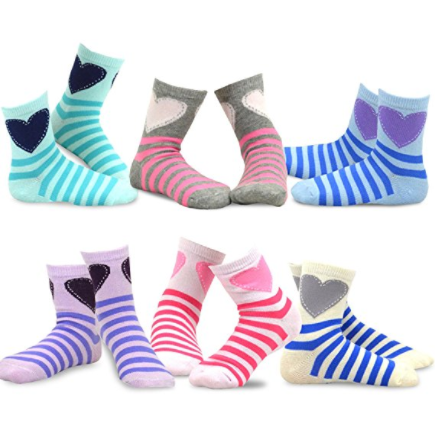 TeeHee rmorado Kids Girls Stripes Fashion Cotton Short Crew - Socksn'Ties