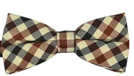 Ukerdo Cream Mens Plaid Tuxedo Bow Tie. - Socksn'Ties